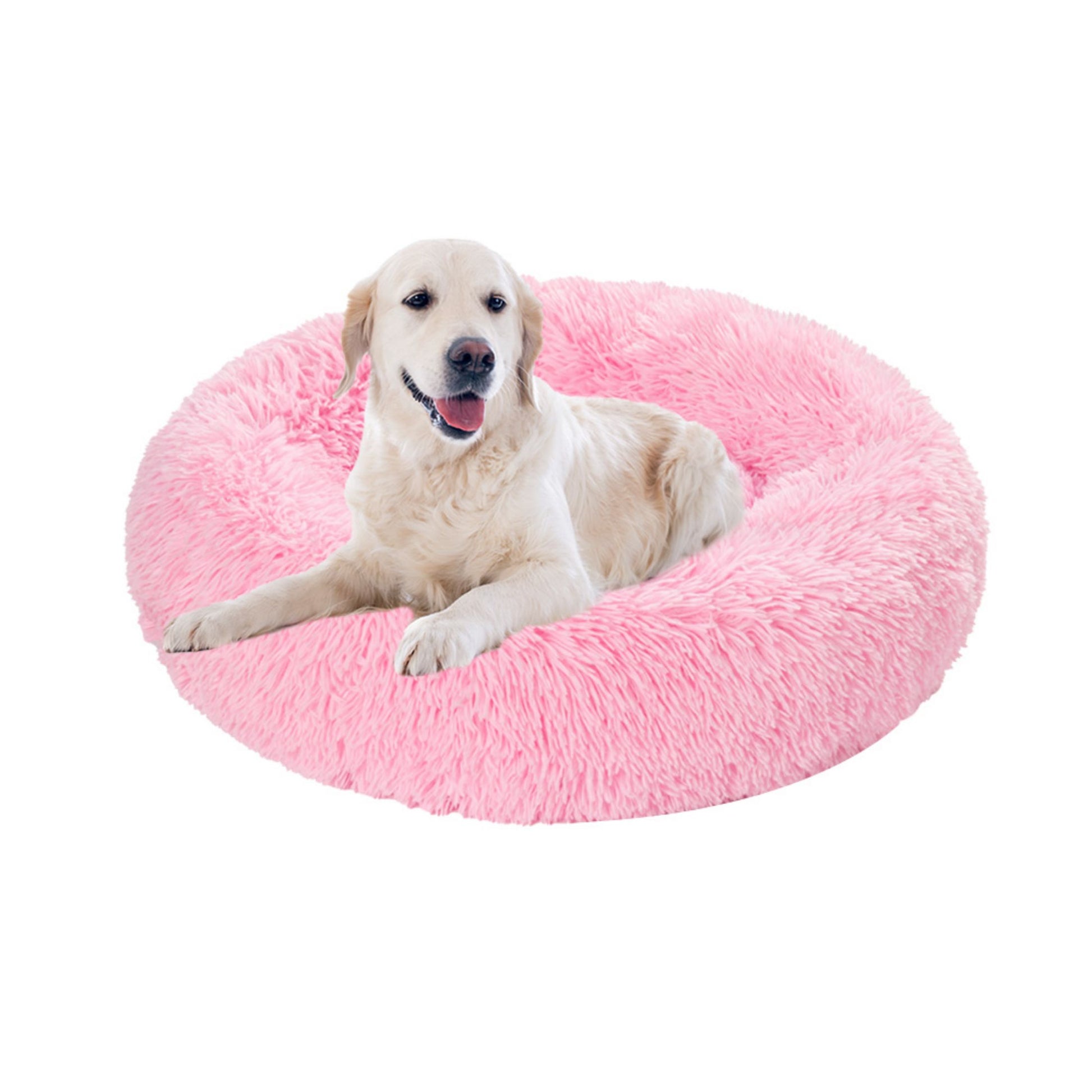 Fluffy donut pet bed size chart S M L XL
