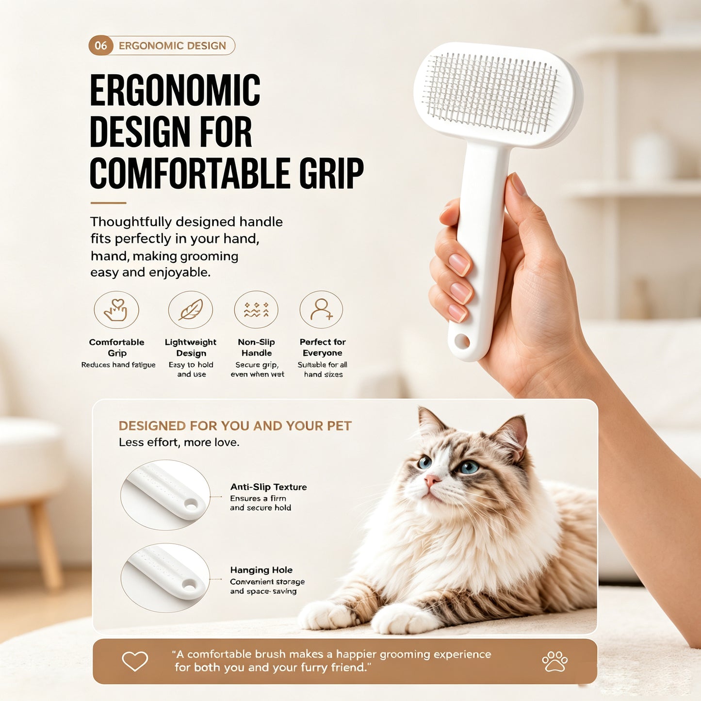 Self Cleaning Deshedding Slicker Brush for Dogs and Cats - PawGliss - photo 6