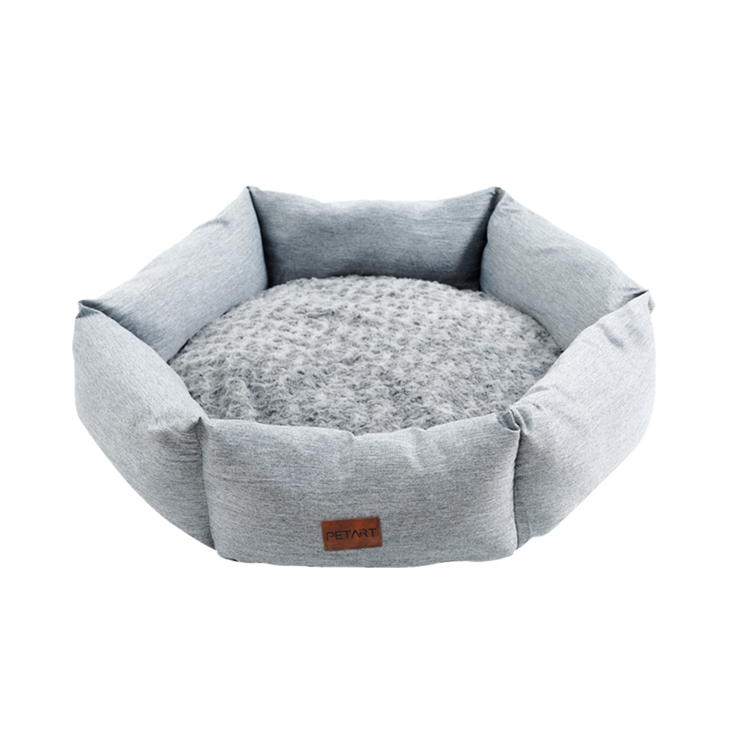 Rose Velvet Calming Dog Bed Hexagonal Sofa - PawGliss - photo 1