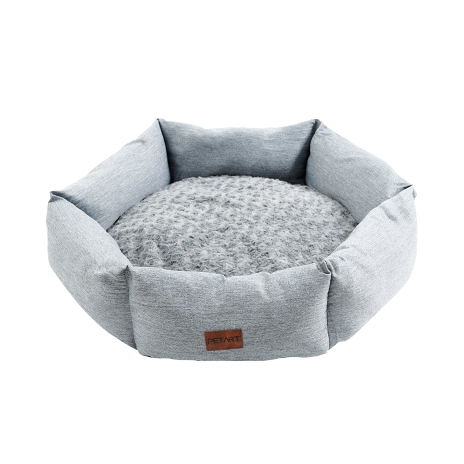 Rose Velvet Calming Dog Bed Hexagonal Sofa - PawGliss - photo 1