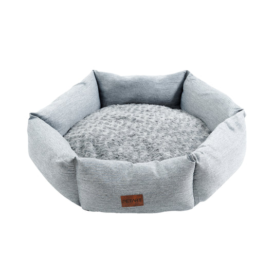 Rose Velvet Calming Dog Bed Hexagonal Sofa - PawGliss - photo 1
