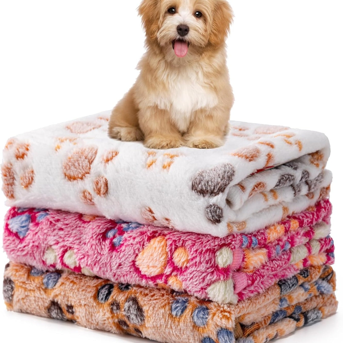 Fleece Pet Blanket Set 3 Pack Soft Flannel Throw - PawGliss - photo 3