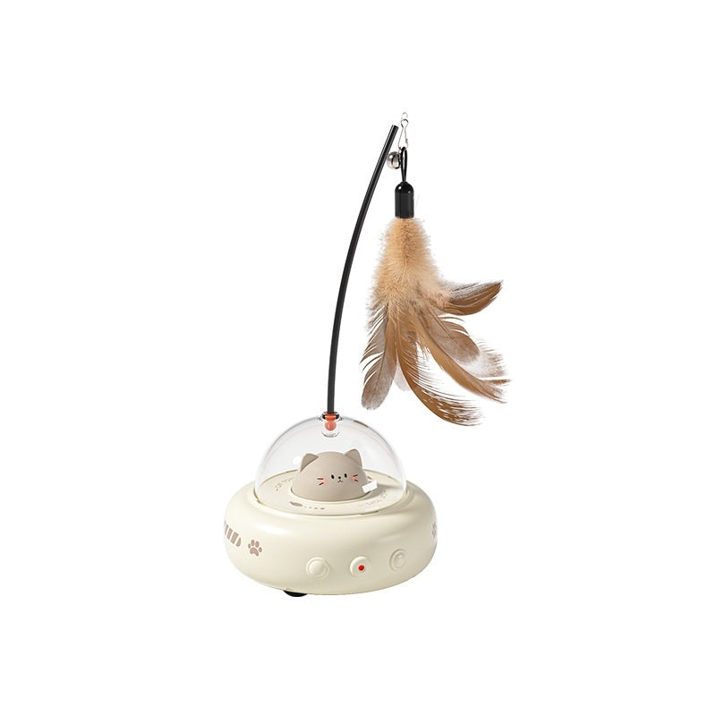 Automatic UFO Cat Toy with Feather Teaser and Bell - PawGliss - photo 8