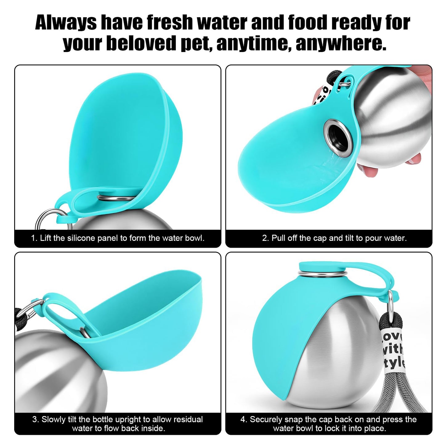 Portable No Spill Dog Water Bottle for Hiking and Walking - PawGliss - photo 4