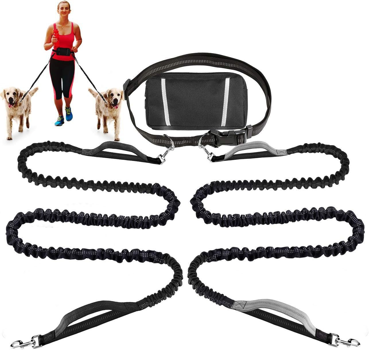 Reflective Dog Leash Set with Waist Pack for Running - PawGliss - photo 2