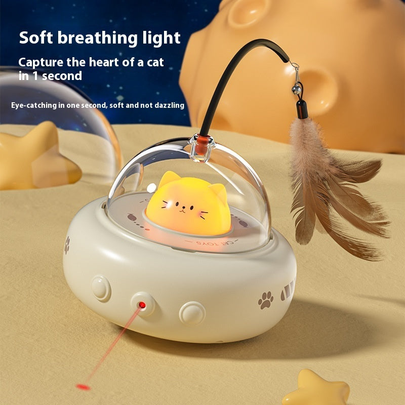 Automatic UFO Cat Toy with Feather Teaser and Bell - PawGliss - photo 7