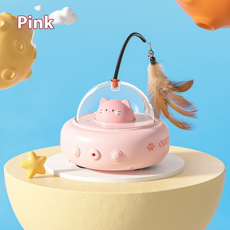 Automatic UFO Cat Toy with Feather Teaser and Bell - PawGliss - photo 4