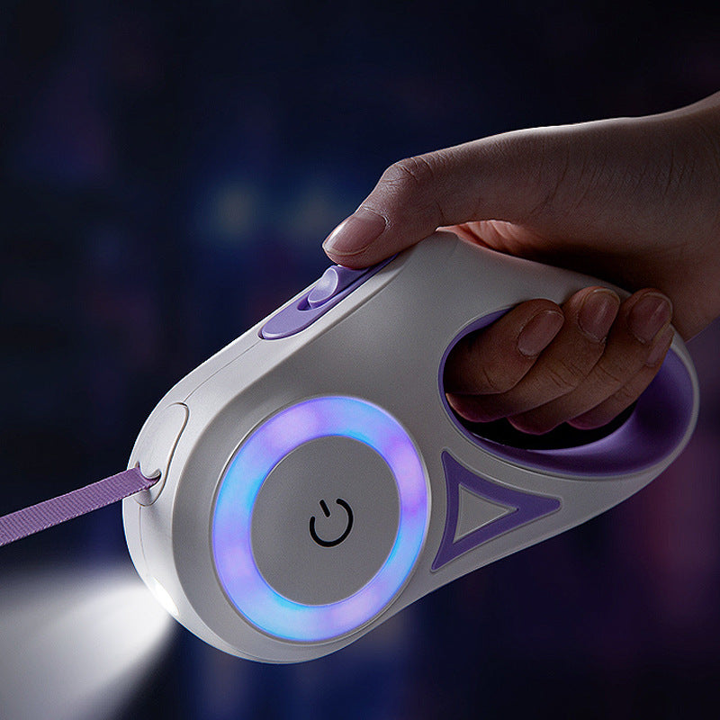 Retractable Dog Leash with LED Light for Night Walks - PawGliss - photo 1