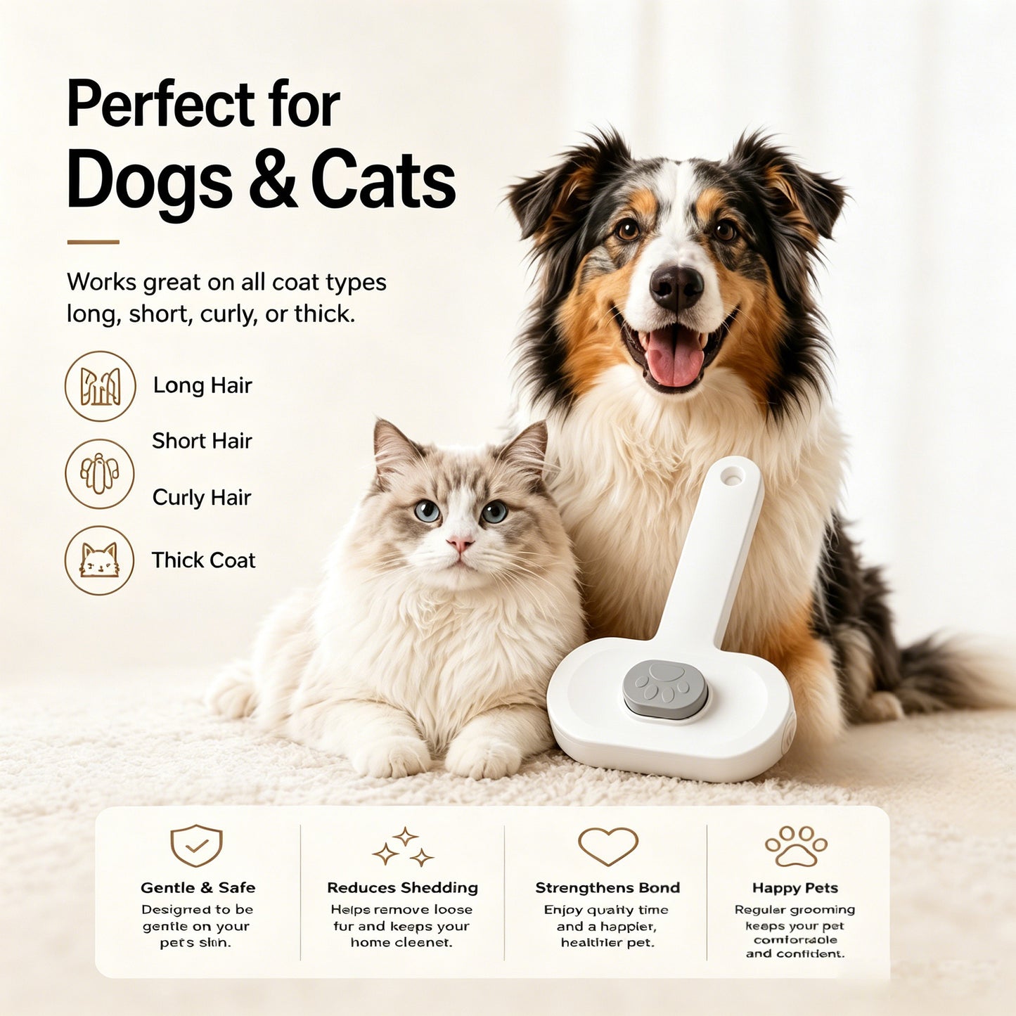 Self Cleaning Deshedding Slicker Brush for Dogs and Cats - PawGliss - photo 7