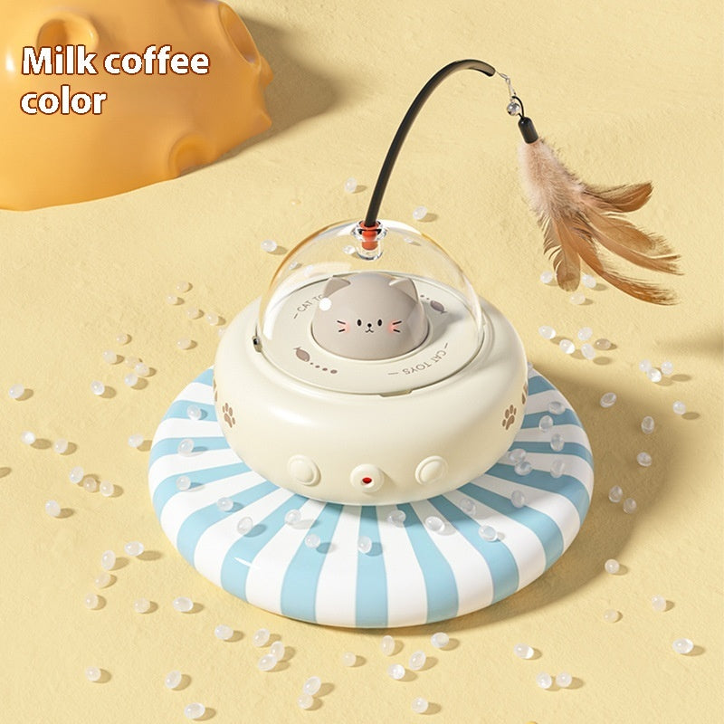 Automatic UFO Cat Toy with Feather Teaser and Bell - PawGliss - photo 3