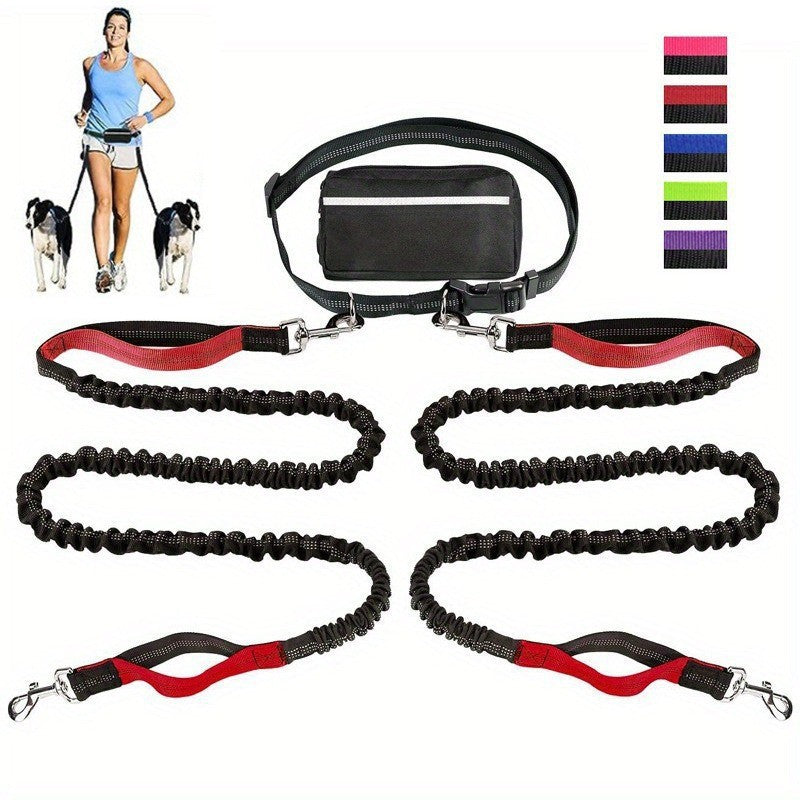 Reflective Dog Leash Set with Waist Pack for Running - PawGliss - photo 4