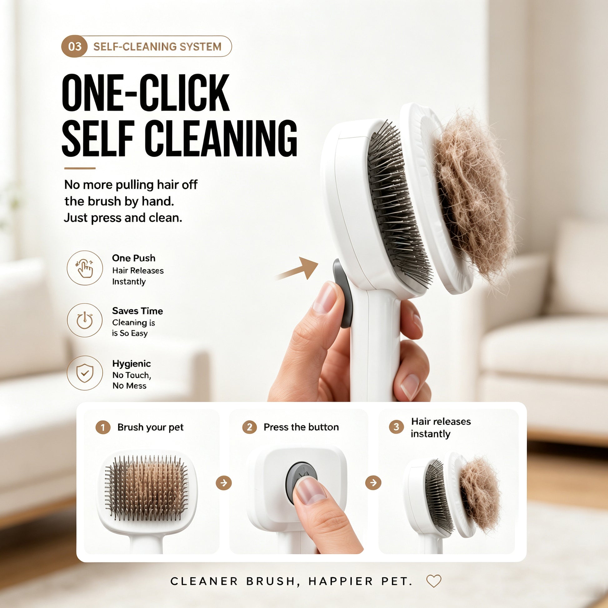 Self Cleaning Deshedding Slicker Brush for Dogs and Cats - PawGliss - photo 4